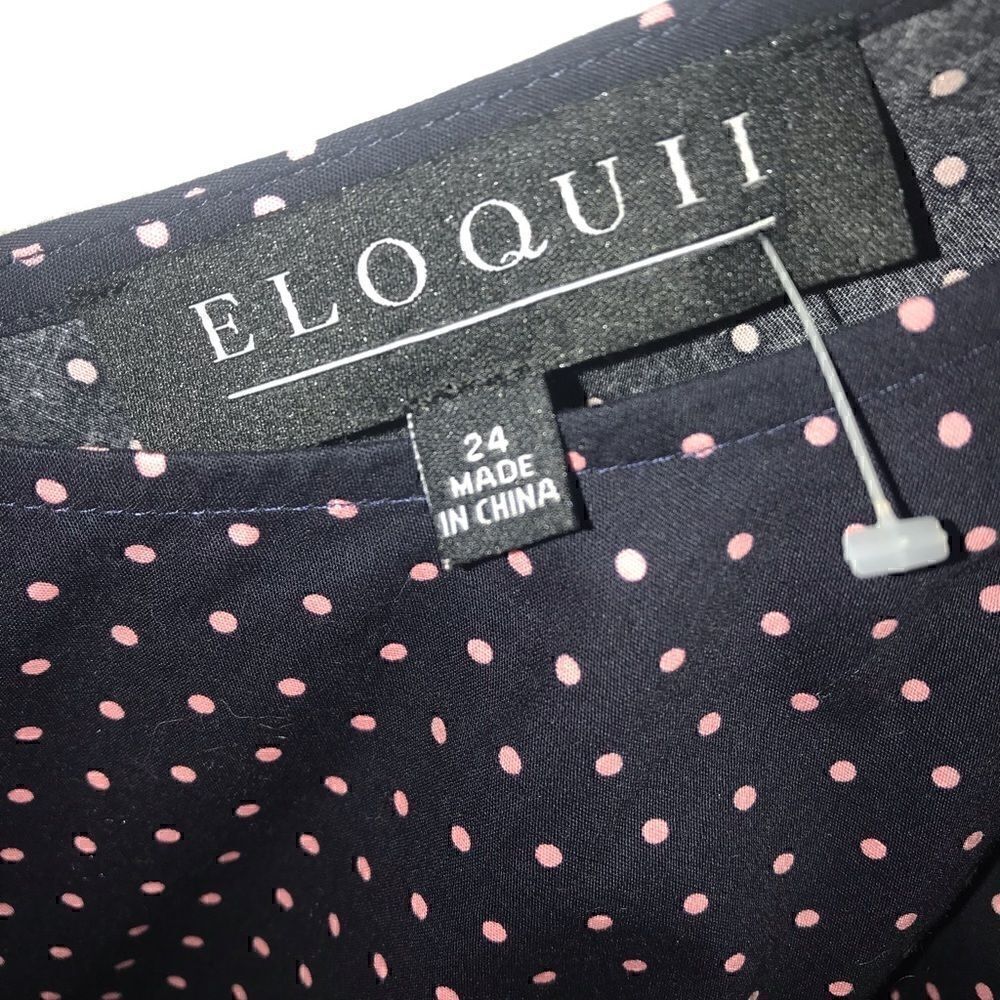 Eloquii Polka Dot Tie Front Top-Sz 24 - Picture 6 of 9